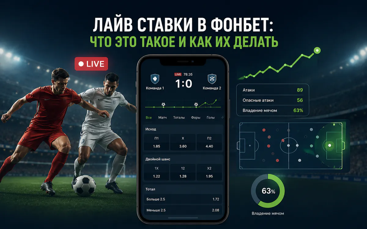 Лайв ставки в Фонбет: что это такое и как их делать