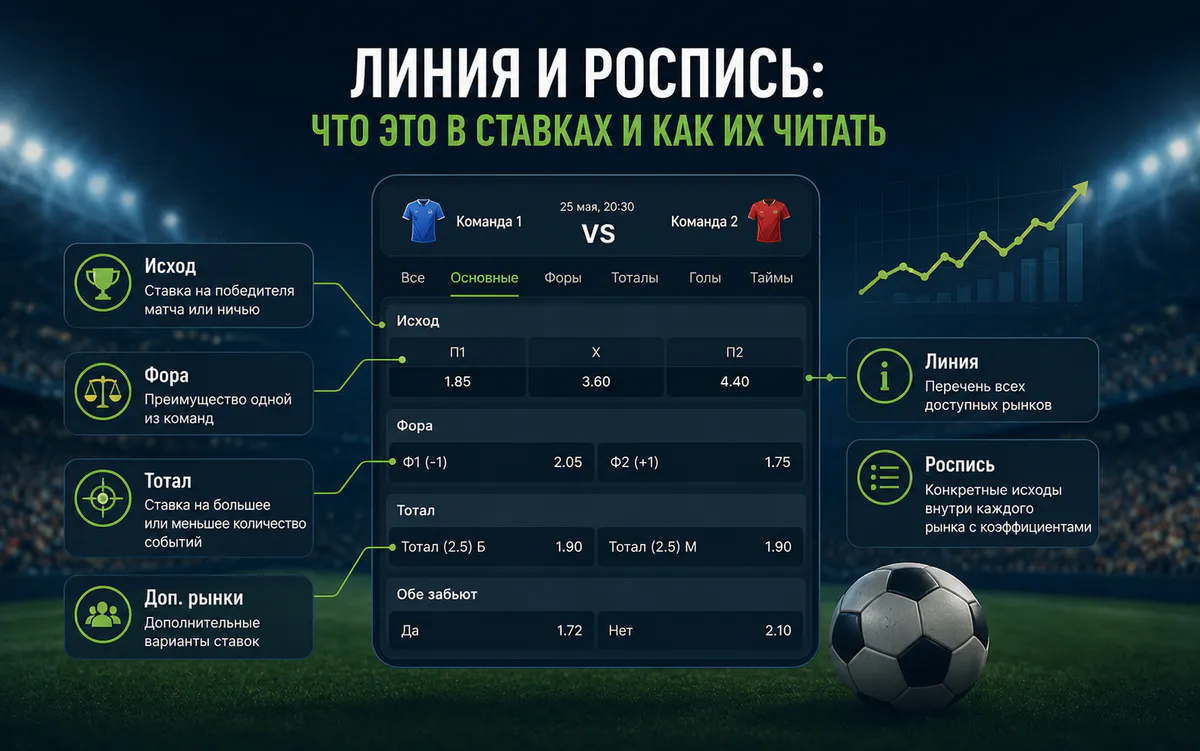 Линия и роспись: что это в ставках и как их читать