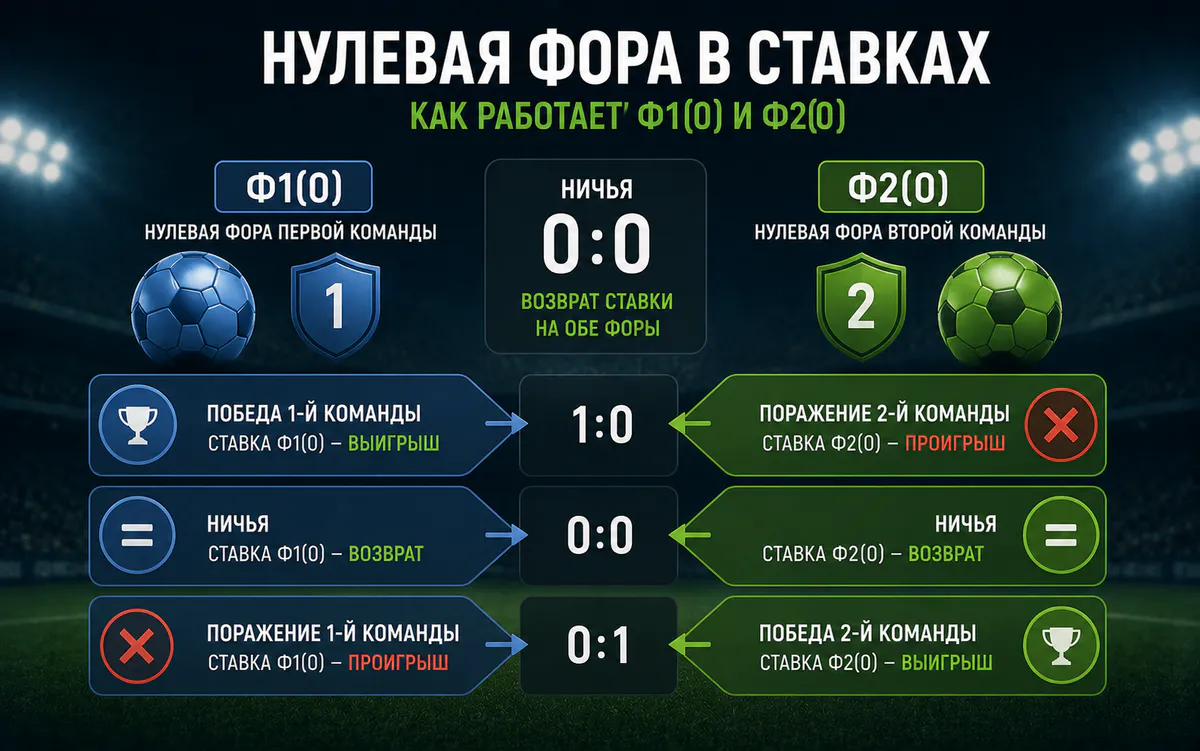 Нулевая фора в ставках: как работает Ф1(0) и Ф2(0)