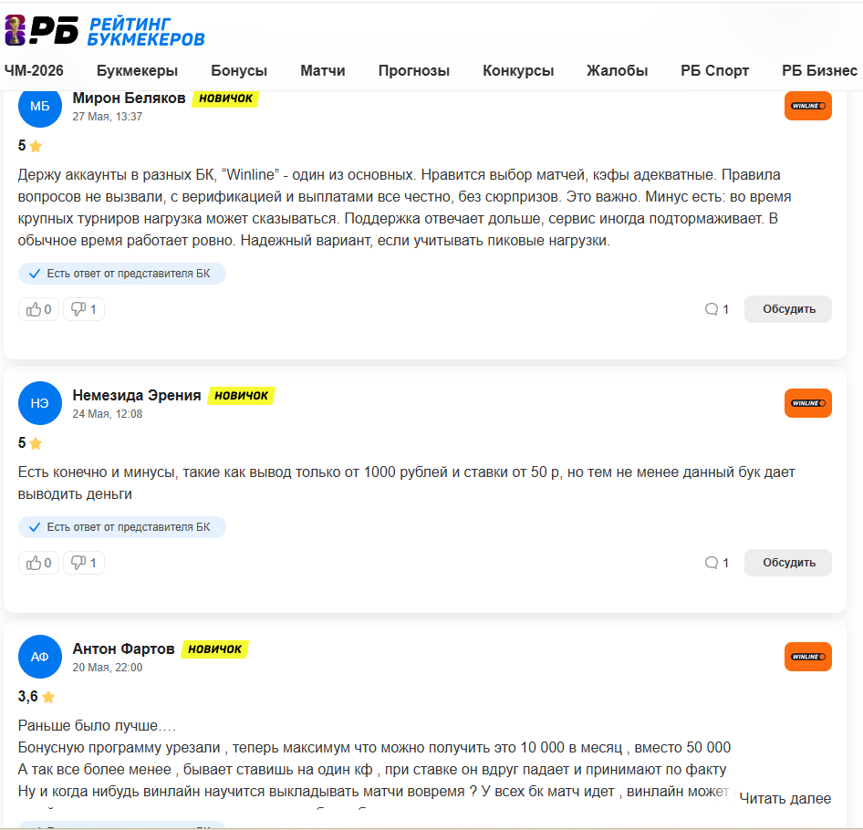 Страница с отзывами