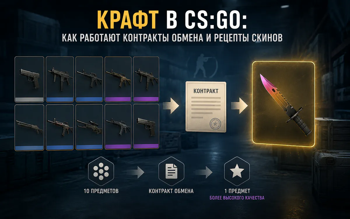 Крафт в CS:GO: как работают контракты обмена и рецепты скинов