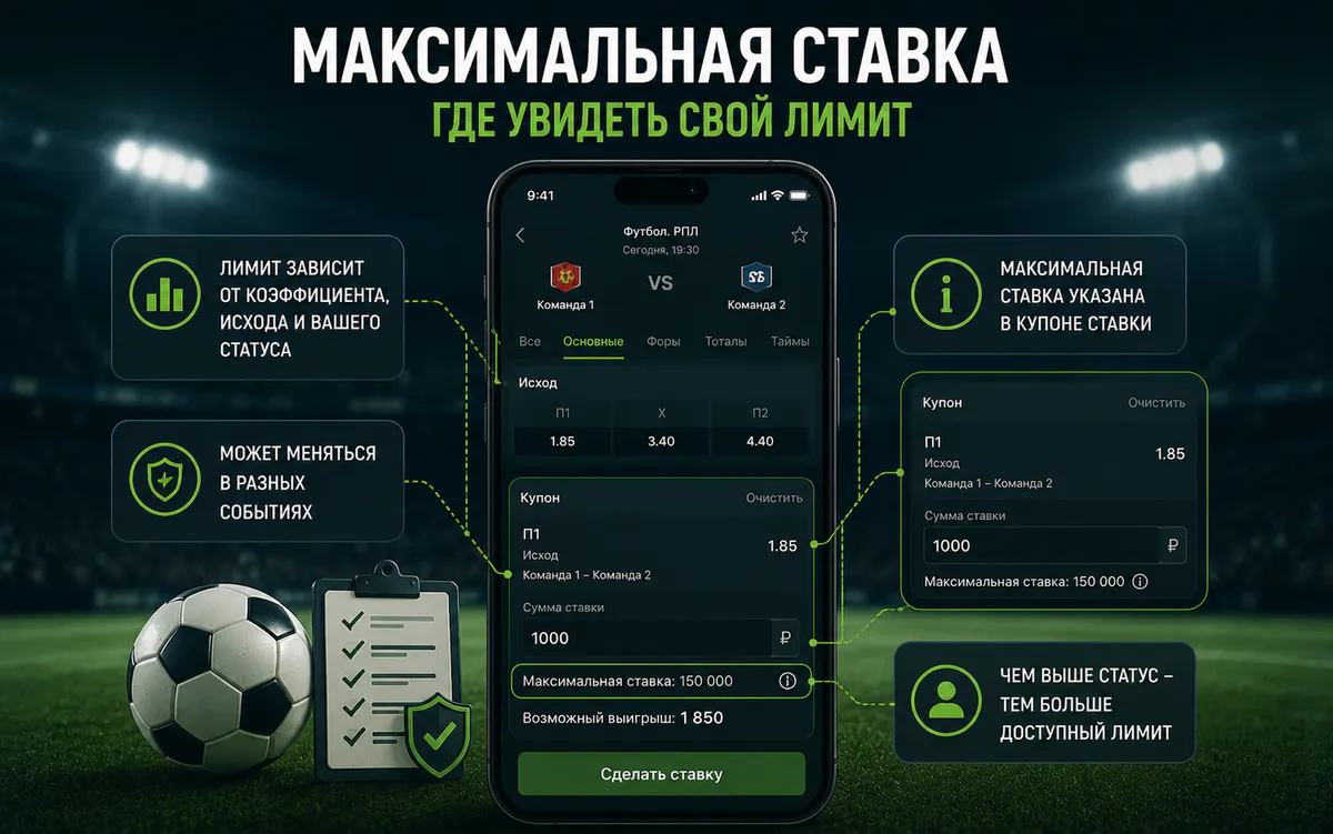 Максимальная ставка в «Лиге Ставок»: где увидеть свой лимит