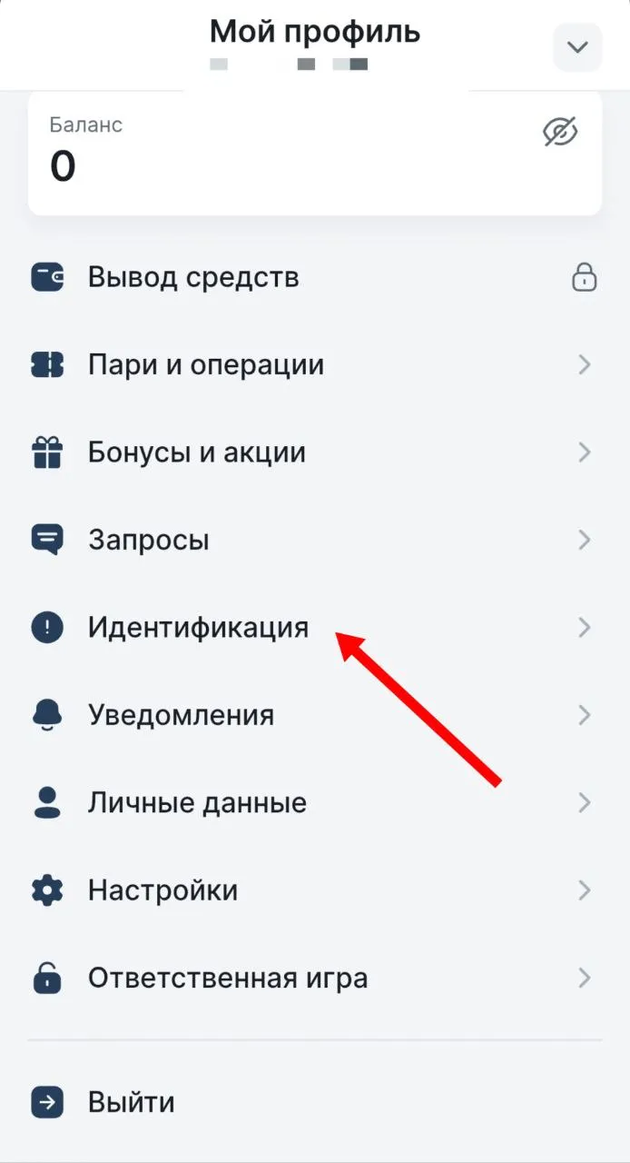 Раздел верификации в личном кабинете