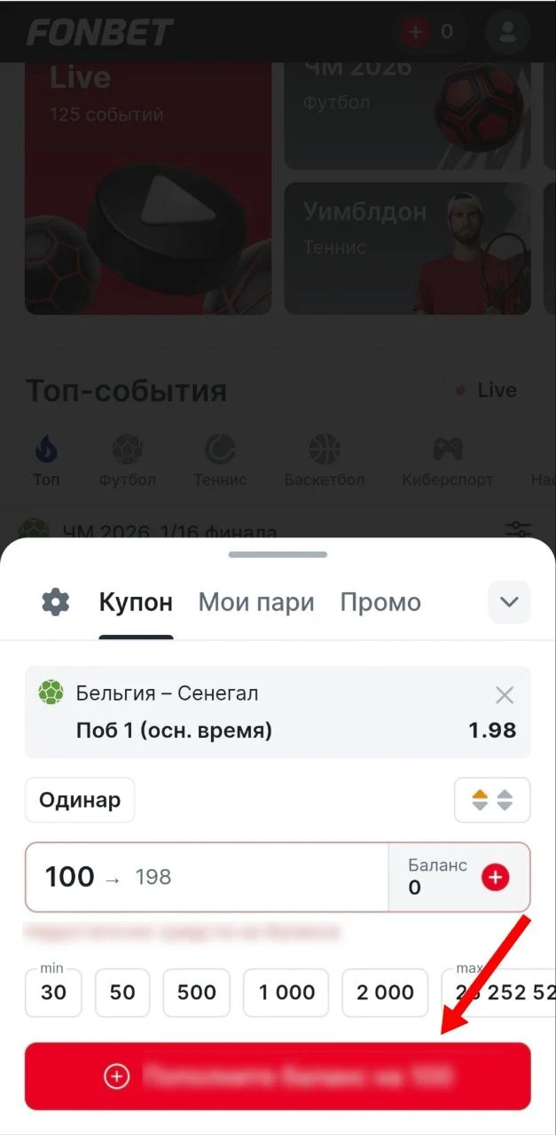 Окно с заключением пари